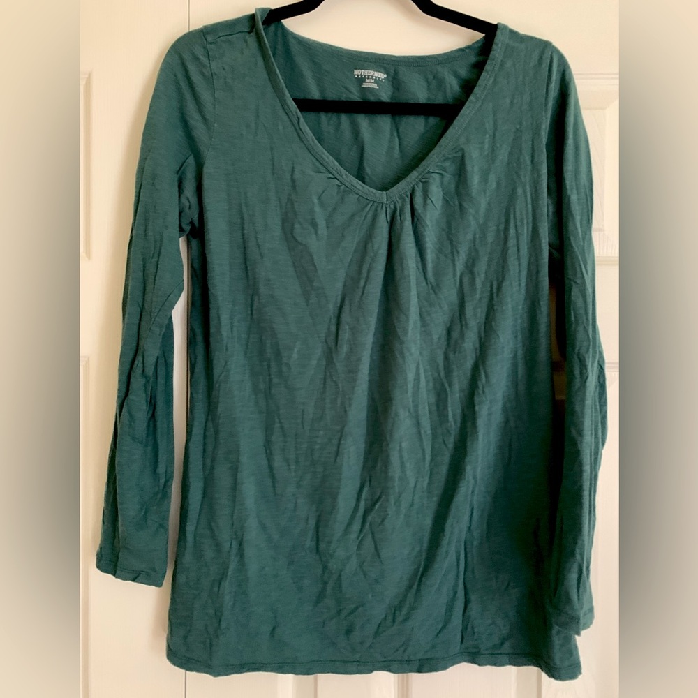 Motherhood maternity teal long sleeve tshirt. Size medium